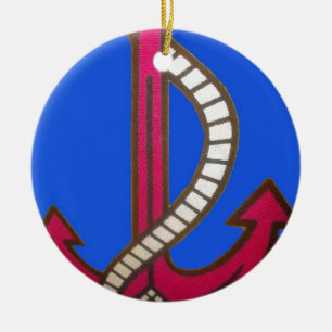 Rote Ankerkunst Print Keramik Ornament