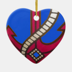 Rote Ankerkunst Print Keramikornament