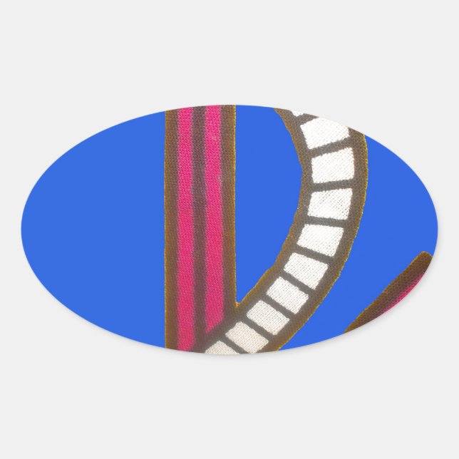 Rote Ankerkunst Print Ovaler Aufkleber (Vorderseite)