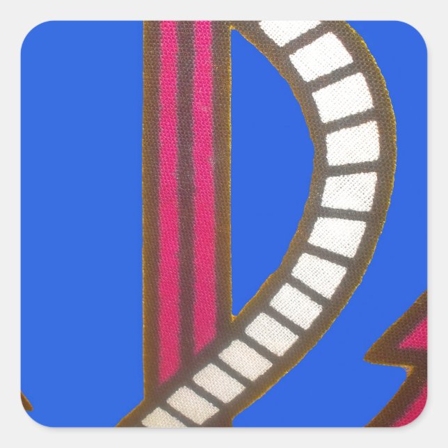 Rote Ankerkunst Print Quadratischer Aufkleber (Vorderseite)