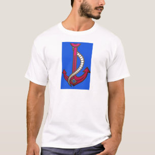 Rote Ankerkunst Print T-Shirt