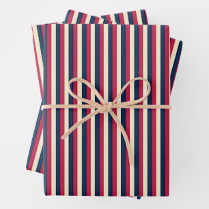 Rote Antike Weiß und Blau Vintag Geschenkpapier Set