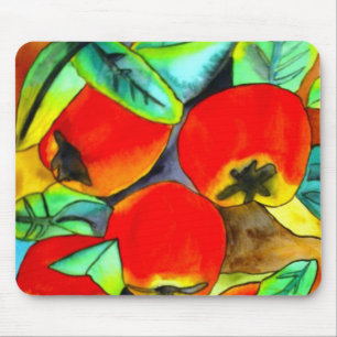 Rote Äpfel Aquarellfrucht Malerei Mousepad