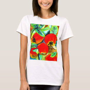 Rote Äpfel Aquarellmalerei T-Shirt