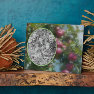 Rote Äpfel auf Baumgemälde hinzufügen Ihr eigenes Fotoplatte