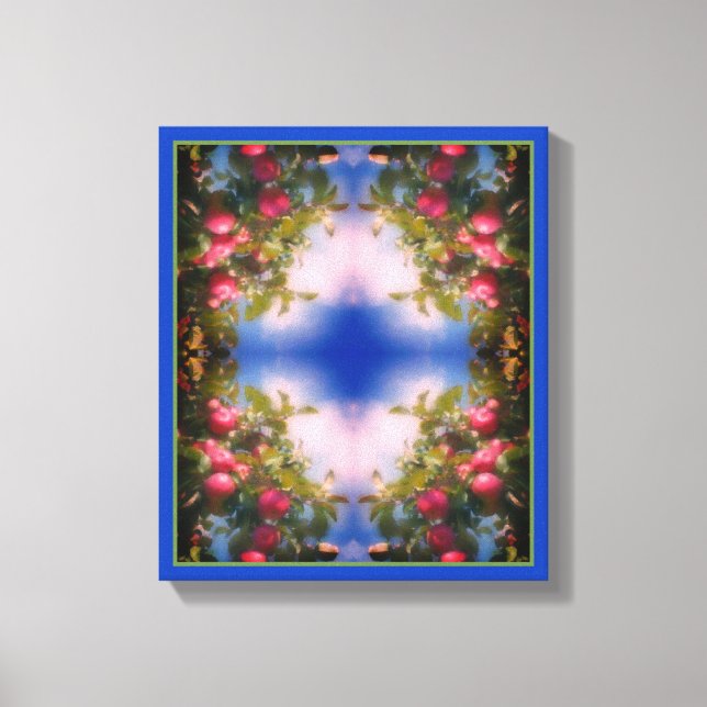 Rote Äpfel auf Baummalerei Abstrakt Leinwanddruck (Vorderseite)