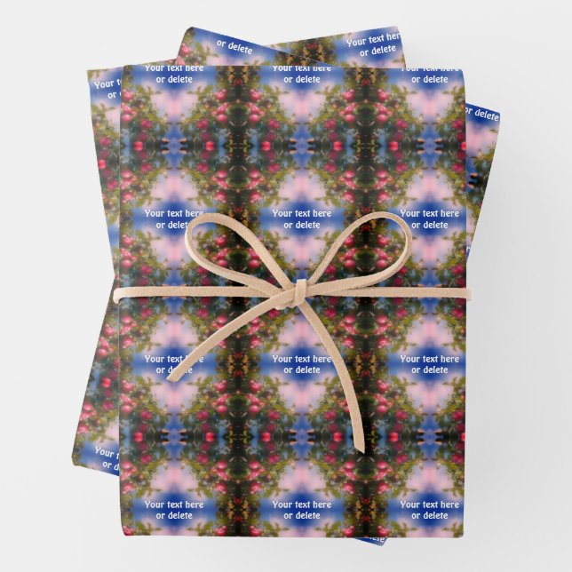 Rote Äpfel auf Baummalerei Abstrakt Personalisiert Geschenkpapier Set (Beispiel)