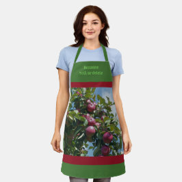 Rote Äpfel auf dem Baumland Personalisiert Schürze