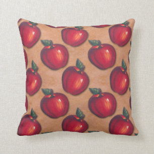 Rote Äpfel Brown Kissen