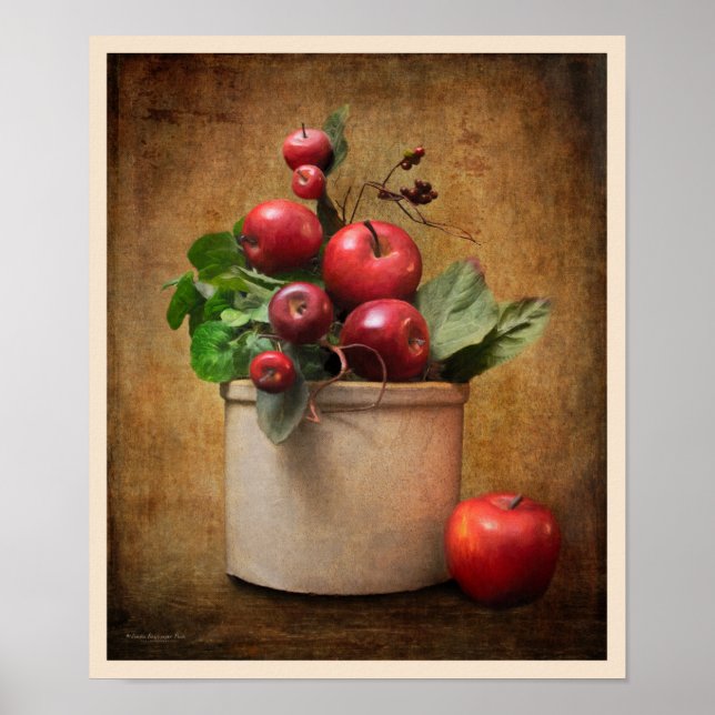 Rote Äpfel Crock Still Life Poster (Vorne)