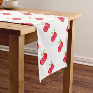 Rote Äpfel Früchte Gärtner Aquarell Essen  Kurzer Tischläufer