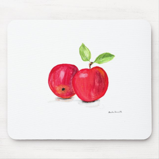 Rote Äpfel Fruchtfarbene Lehrerin Geschenk Mousepad (Vorne)