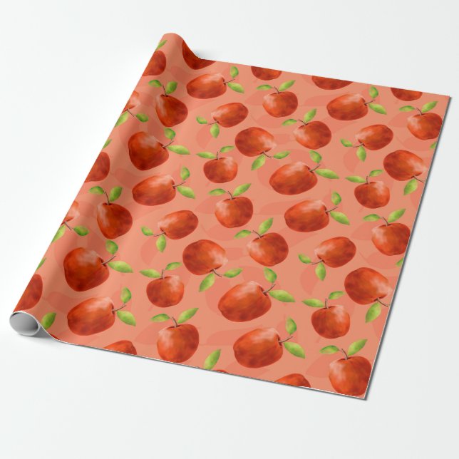 Rote Äpfel Geschenkpapier (Ungerollt)
