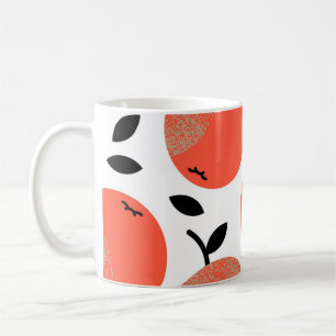 Rote Äpfel: Golden Textured Pattern. Kaffeetasse
