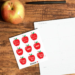 Rote Äpfel Lehrerplannenheft Aufkleber
