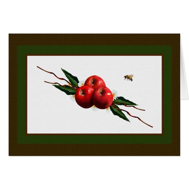 Rote Äpfel mit Aquarellfarbe (Vorderseite (Horizontal))