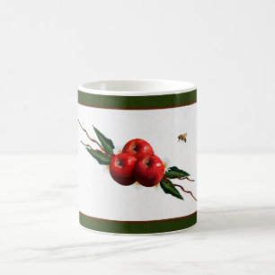 Rote Äpfel mit Aquarellfarbe Tasse