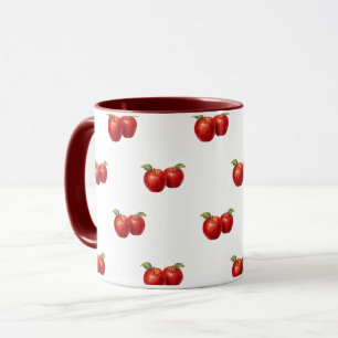 Rote Apfel-Muster-Kaffeetasse Farmhouse-Frucht-T Tasse
