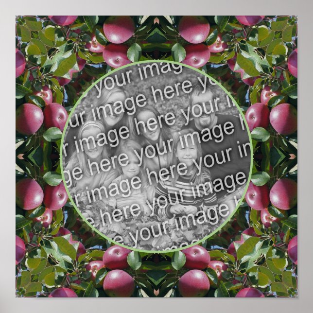 Rote Äpfel Naturkunstrahmen gestalten Ihr eigenes  Poster (Vorne)