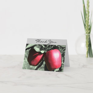 Rote Äpfel Schwarz und Weiß Dankeschön Karte
