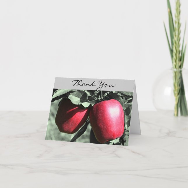 Rote Äpfel Schwarz und Weiß Dankeschön Karte (Vorderseite)