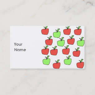 Rote Äpfel und grünes Apfel-Muster Visitenkarte