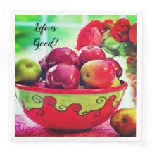 Rote Äpfel und Rose Das Leben ist das gute Abendes