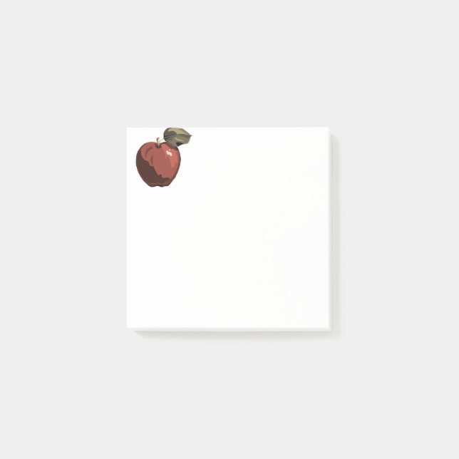 Rote Apfeldarstellung Post-it Klebezettel (Vorderseite)