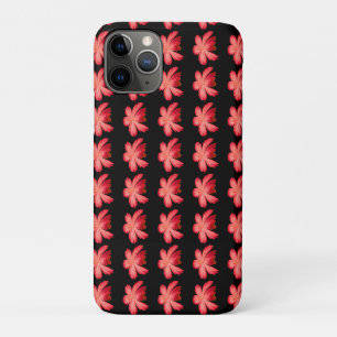 Rote Aquarell-Blumenmuster auf Schwarz Case-Mate iPhone Hülle