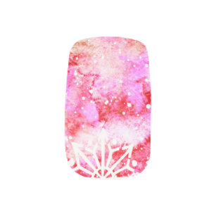 Rote Aquarell-Schneeflocke Minx Nagelkunst
