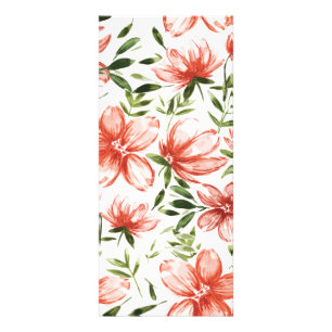 Rote Aquarellblumen Werbekarte
