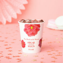 Rote Aquarellkunst Hochzeitsfeier