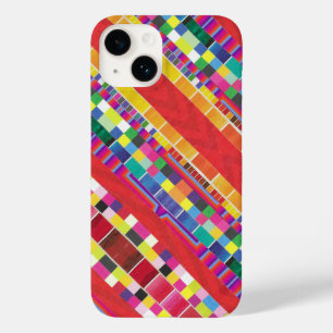 rote Armbanduhren, Streifen und farbige Pixel Case-Mate iPhone 14 Hülle