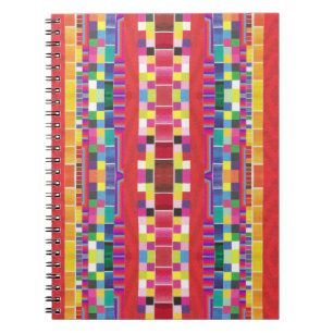 rote Armbanduhren, Streifen und farbige Pixel Notizblock