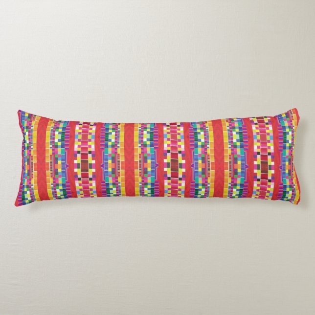 rote Armbanduhren, Streifen und farbige Pixel Seitenschläferkissen (Vorderseite)