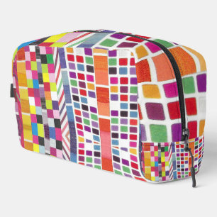 Rote Armbanduhren und bunte Pixel Toilettenbeutel Waschbeutel