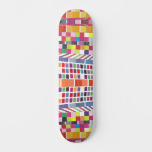 Rote Armbanduhren und farbenfrohe Pixel - Skateboa Skateboard
