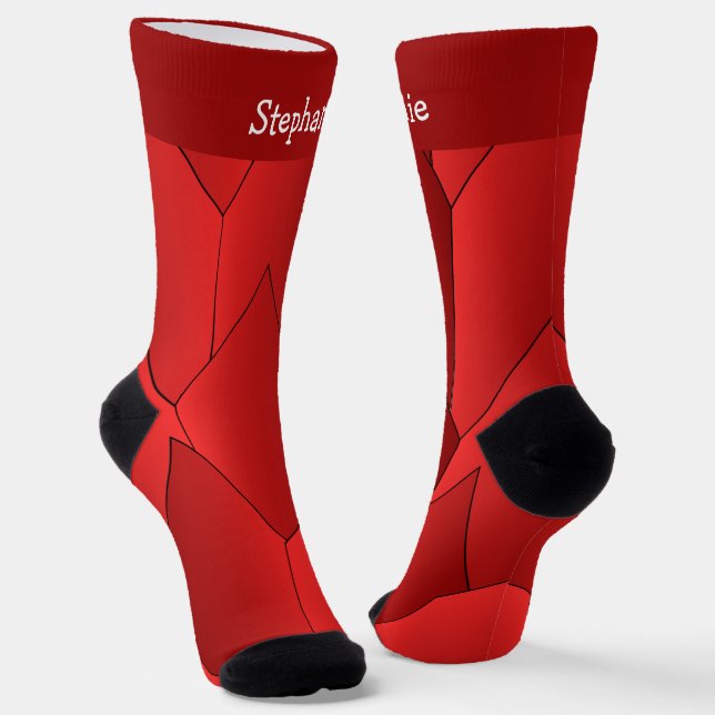 Rote Art Deco Design Socken (Gewinkelt)