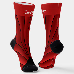 Rote Art Deco Design Socken