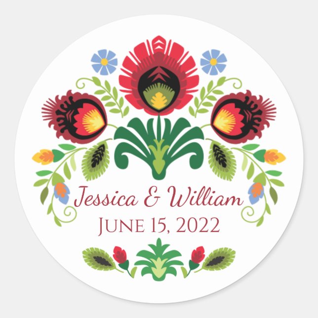 Rote Aufkleber für polnische Blume (Vorderseite)