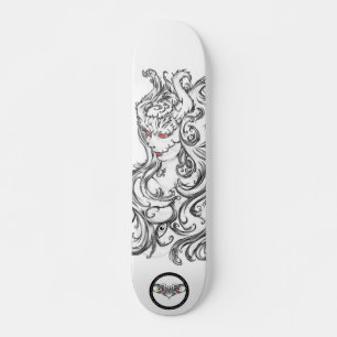 Rote Augen, Schwarz-Weiß-Kunst Skateboard