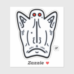 Rote Augen spitze Ohren Vampir-ähnliche Kreatur v1 Aufkleber