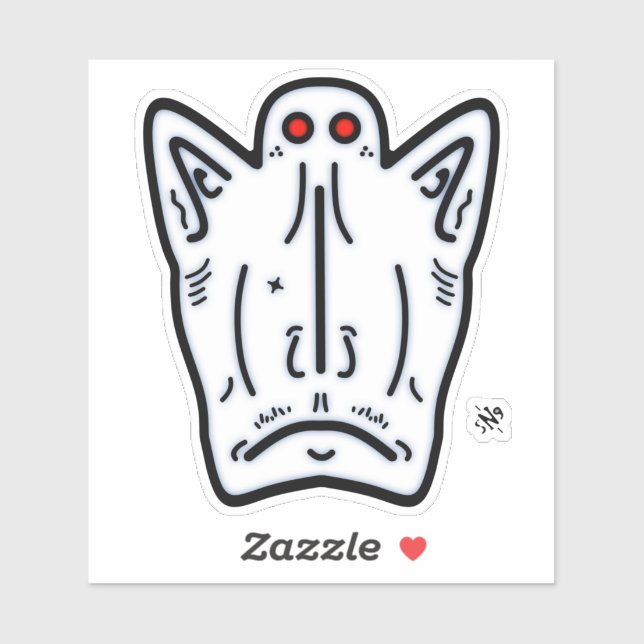 Rote Augen spitze Ohren Vampir-ähnliche Kreatur v1 Aufkleber (Blatt)