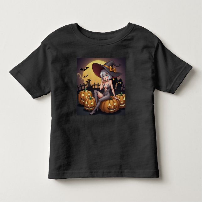 Rote Augenröhre auf Jack-O-Lantern Kleinkind T-shirt (Vorderseite)
