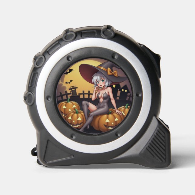 Rote Augenröhre auf Jack-O-Lantern Maßband (Vorderseite)
