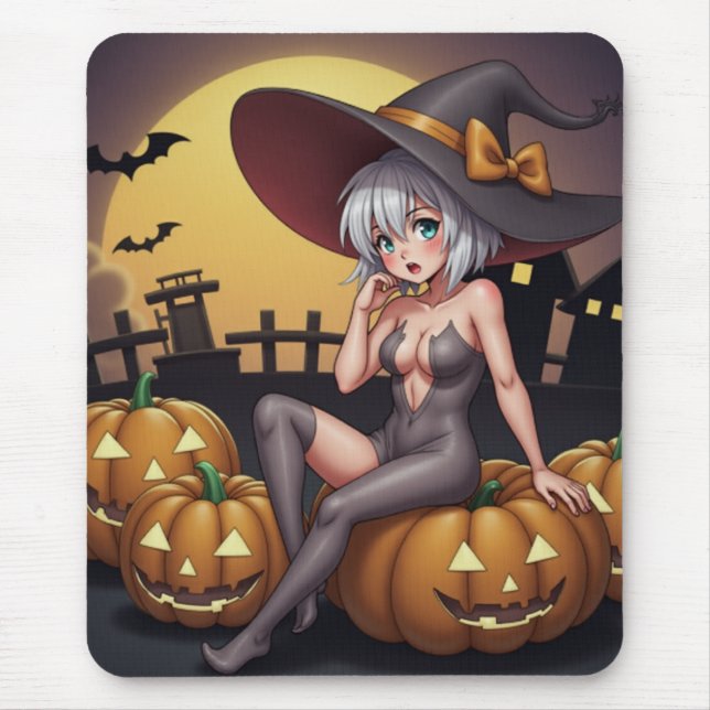 Rote Augenröhre auf Jack-O-Lantern Mousepad (Vorne)