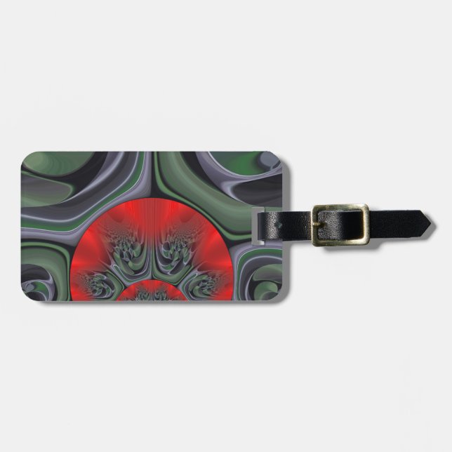 Rote Aurora Kunst, Dichtung und Musik Gepäckanhänger (Vorderseite horizontal)