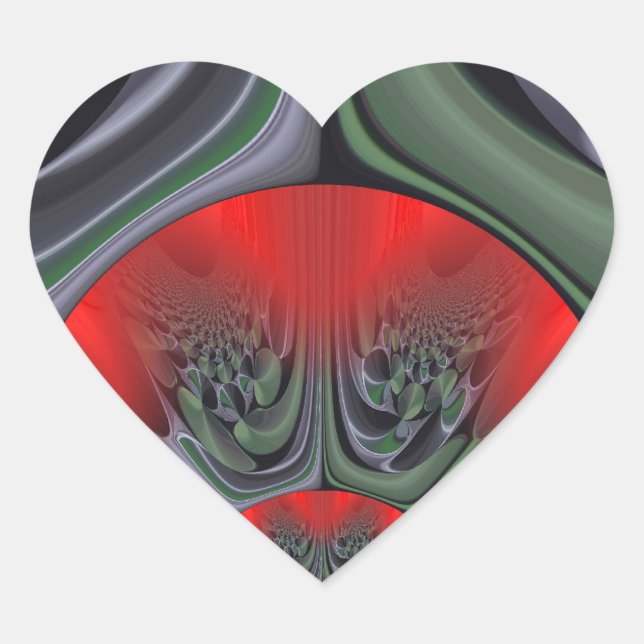 Rote Aurora Kunst, Dichtung und Musik Herz-Aufkleber (Vorderseite)