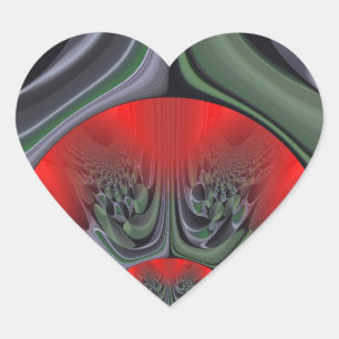 Rote Aurora Kunst, Dichtung und Musik Herz-Aufkleber