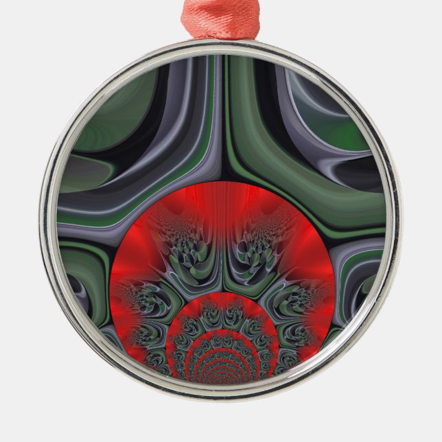 Rote Aurora Kunst, Dichtung und Musik Ornament Aus Metall (Vorne)